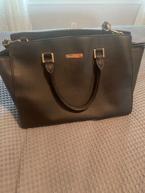 Banana Republic Black Satchel with Gold Hardware